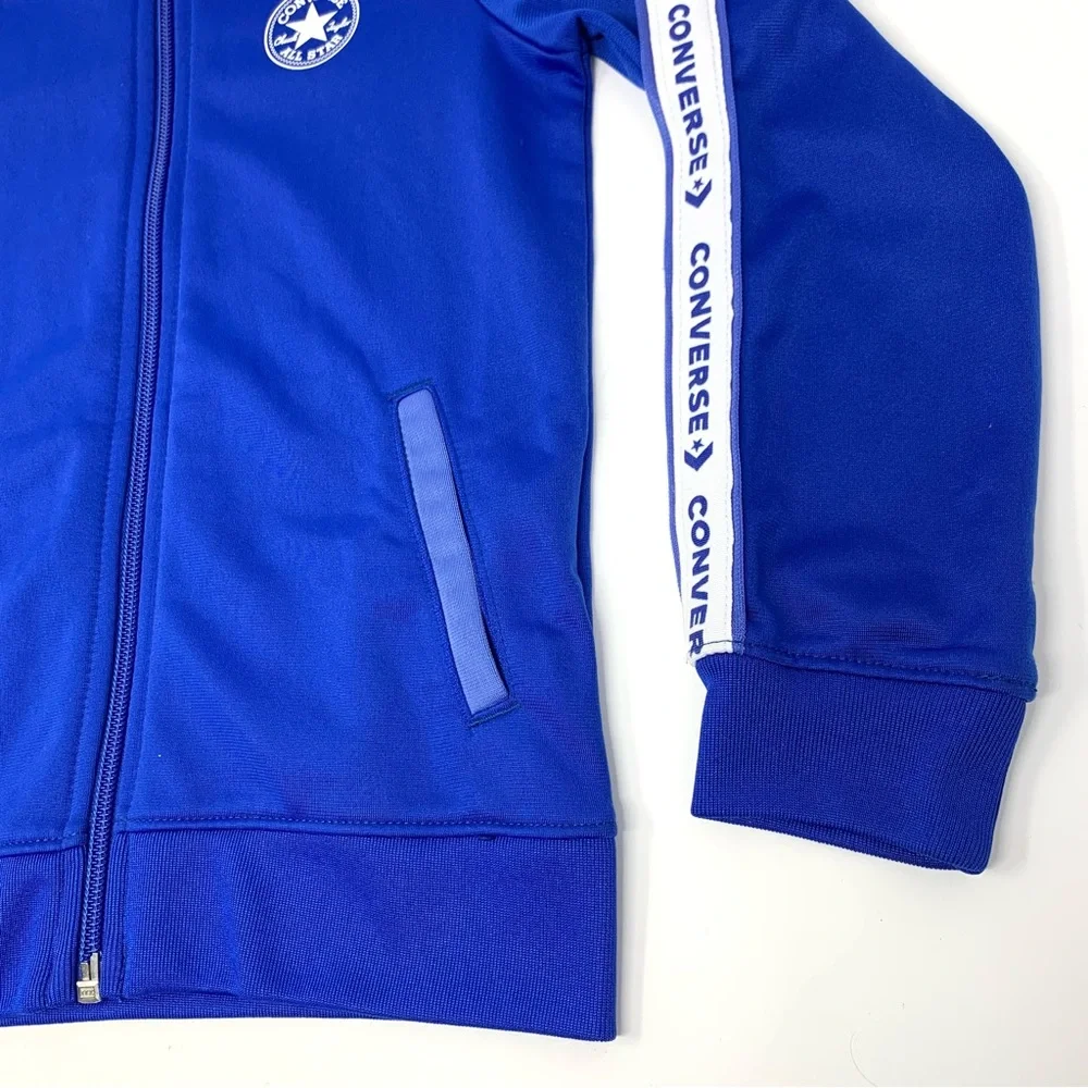 Converse royal Blue Logo Brand Athletic Zip Up Track Jacket Toddler size 4
